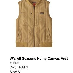 Patagonia Tan Vest Zip-Up Canvas